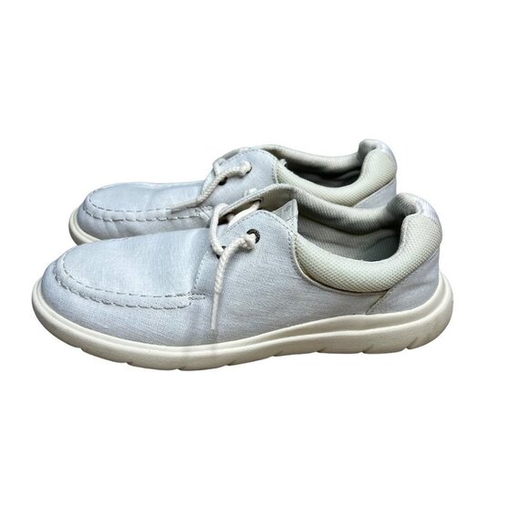 Sperry Women's Captain's Moc Chambray Loafer Sneakers‎ Ivory Slip On 9 - Picture 2 of 10